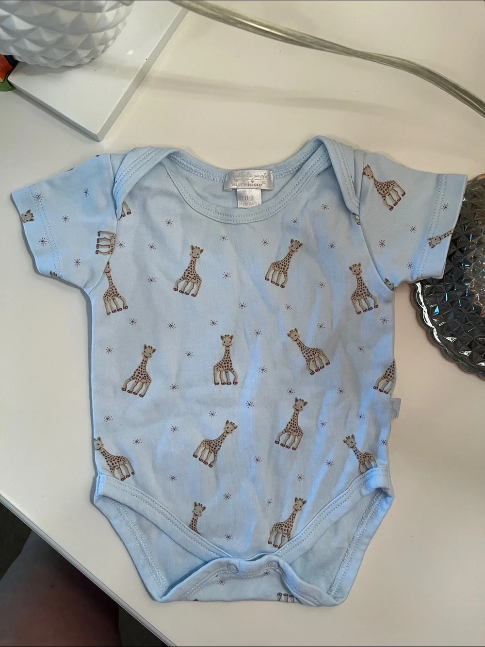 Kissy Kissy Blue Giraffe Onesie Bodysuit